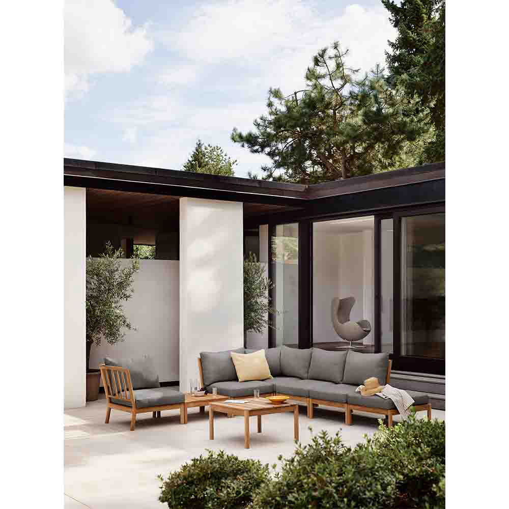 Tradition Outdoor Pouf - Teak, Charcoal - Image 2