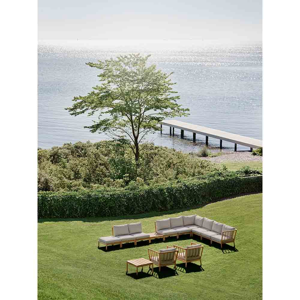 Tradition Outdoor Pouf - Teak, Light Sand - Image 5