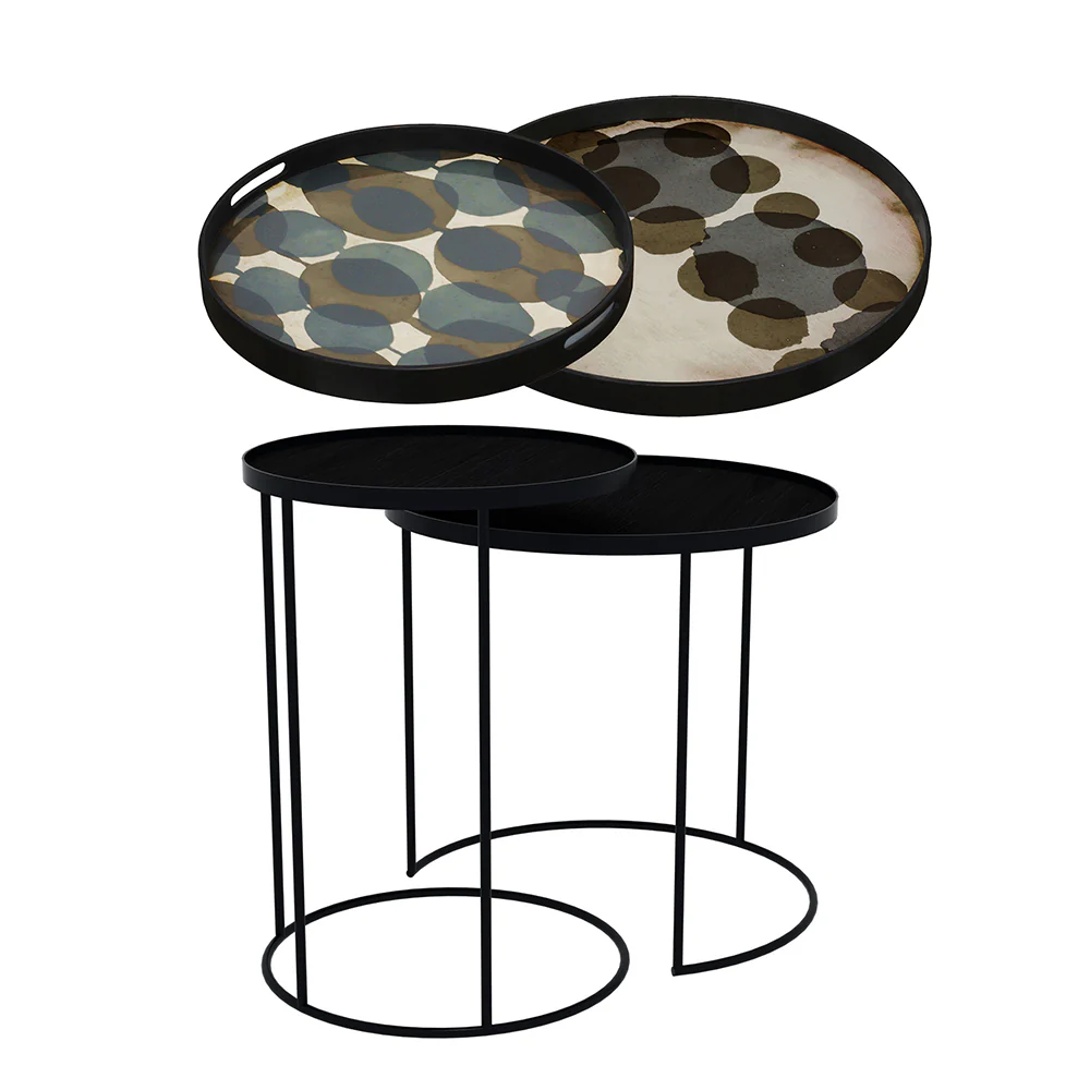 Tray Nesting Tables High Round