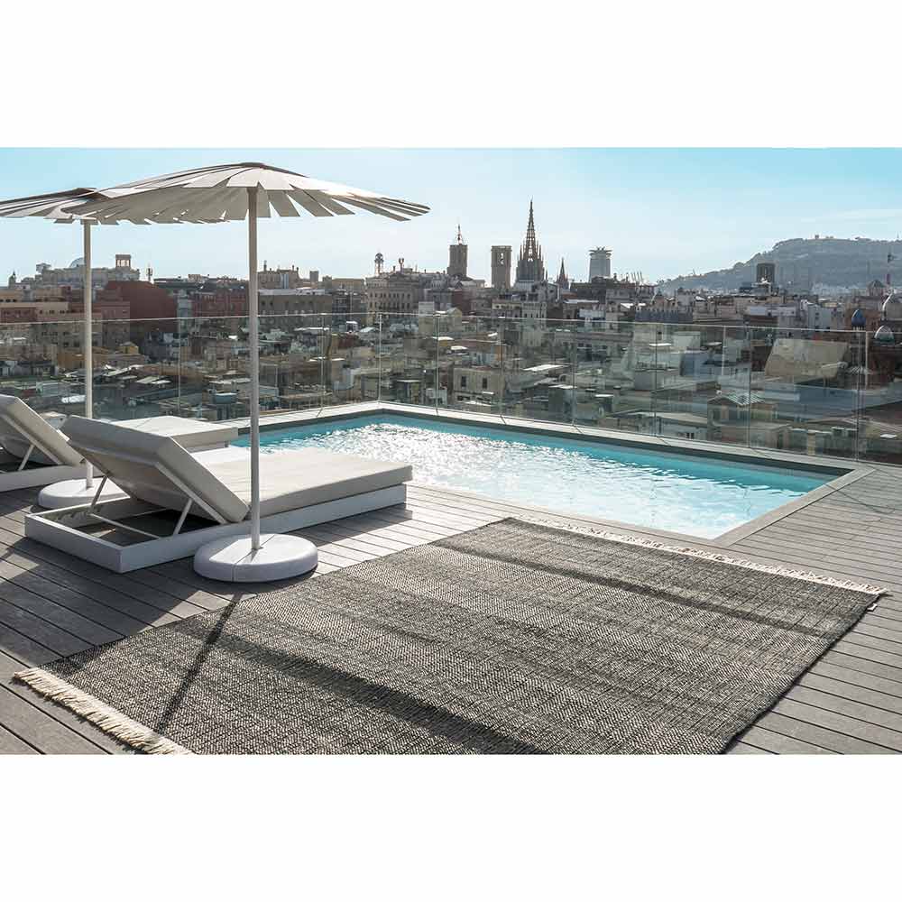 Tres Texture Outdoor Rug - Black - Image 2