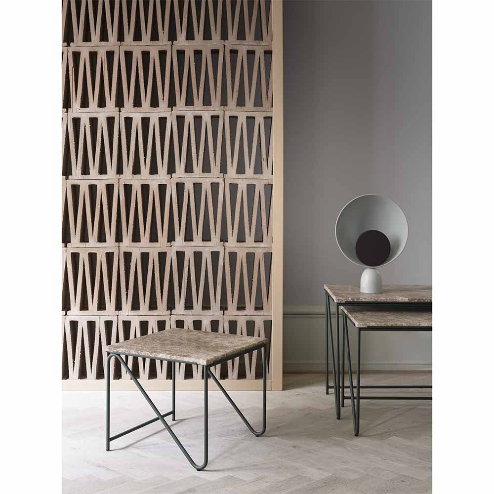 Triptych Nesting Tables - Cedar Green Frame, Monaco Brown Marble Top - Image 6