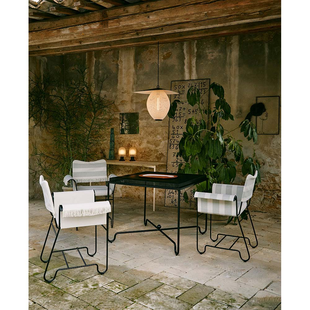 Tropique Dining Chair - Leslie Stripe 20, Black Base - Image 4