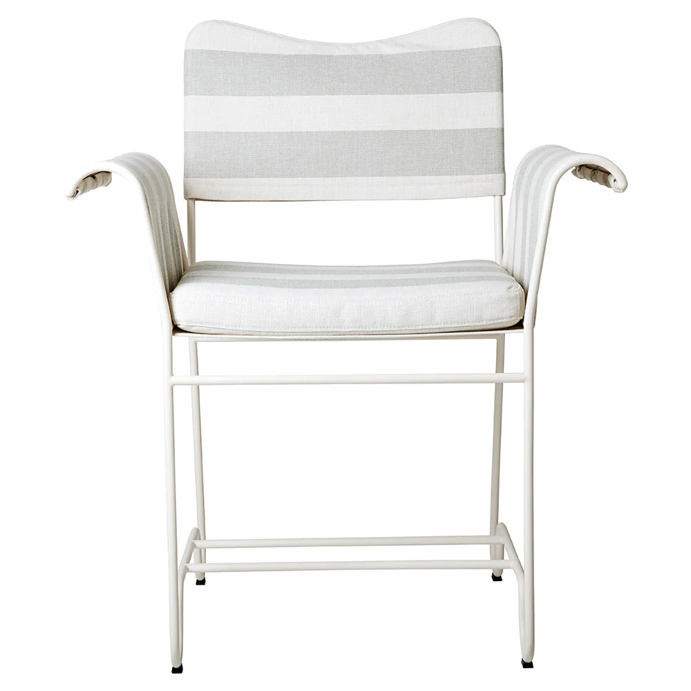 Tropique Dining Chair - Leslie Stripe 20, White Base - Image 2