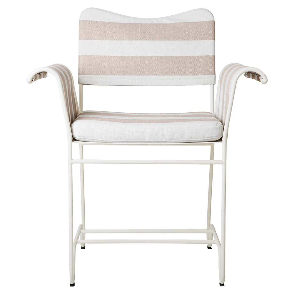 Tropique Dining Chair - Leslie Stripe 40, White Base - Image 2