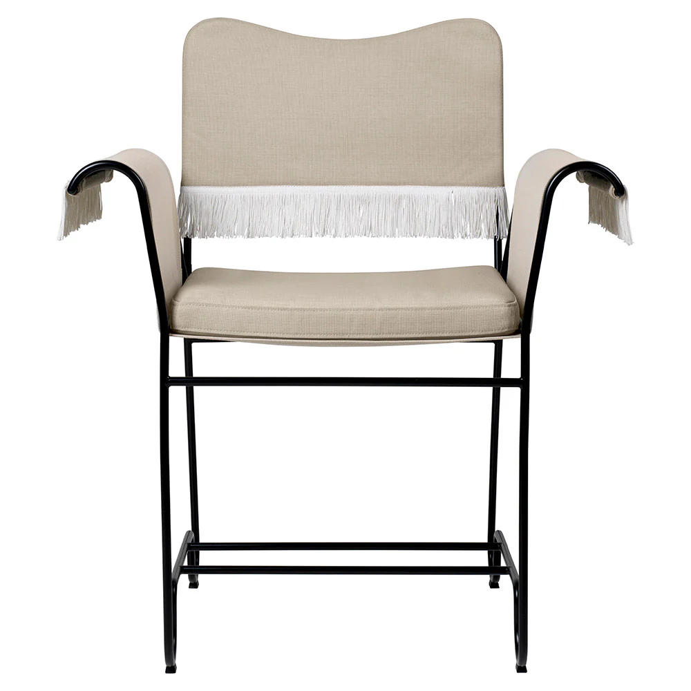 Tropique Dining Chair With Fringes - Leslie 12, Black Base - Image 2