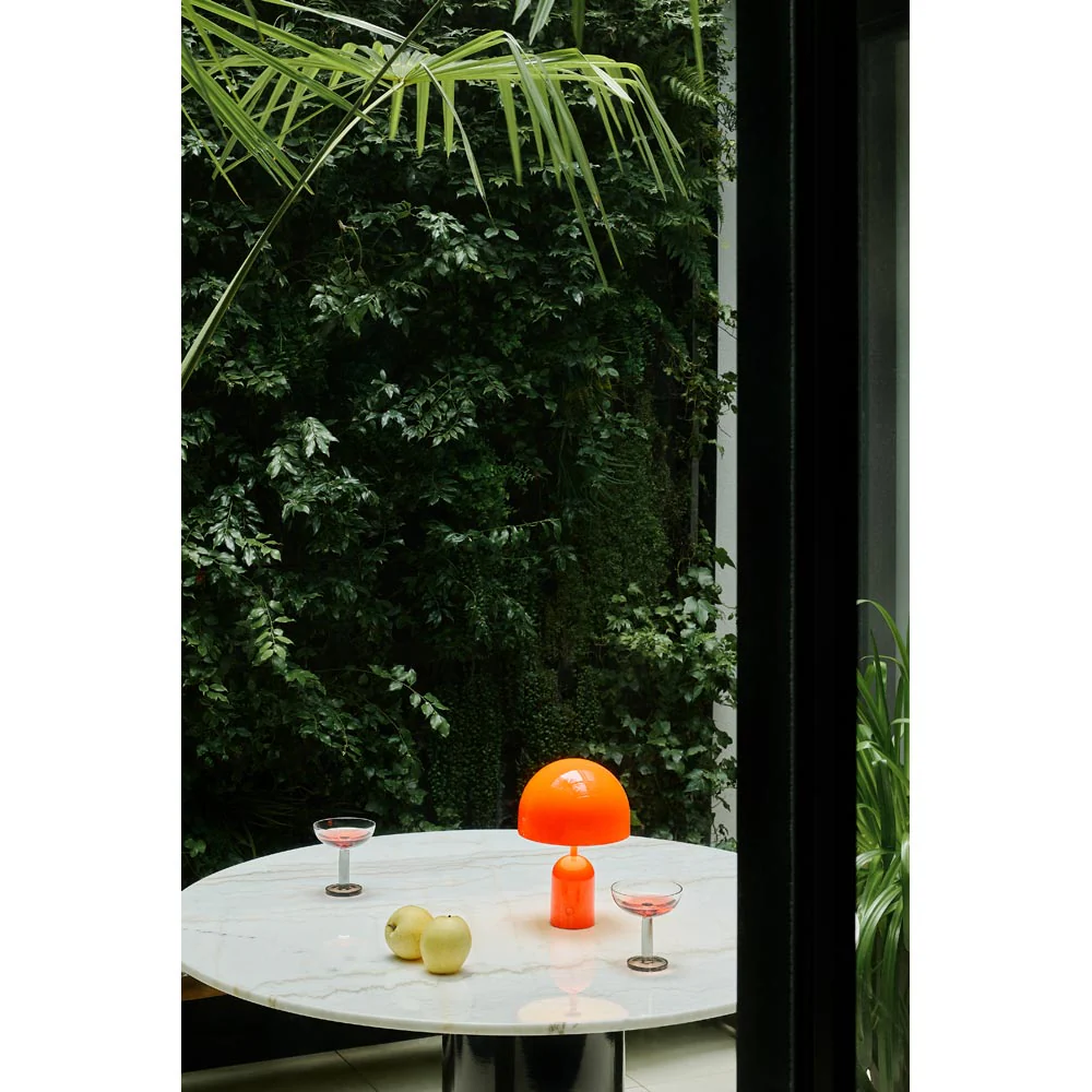 Tube 36" Dining Table - White Marble Top, Black Base - Image 3