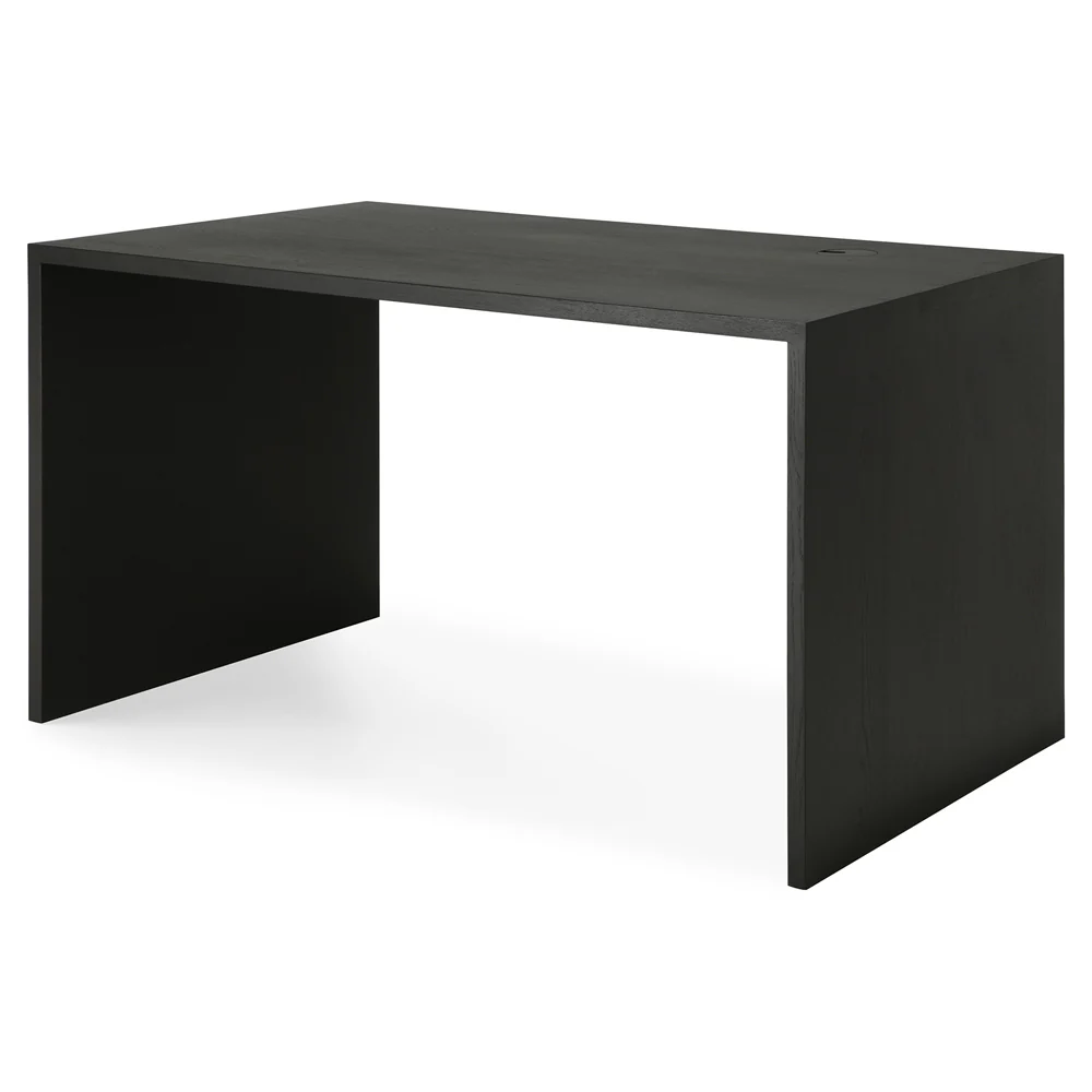 U Desk - Black Oak, With Cable Management - Image 2