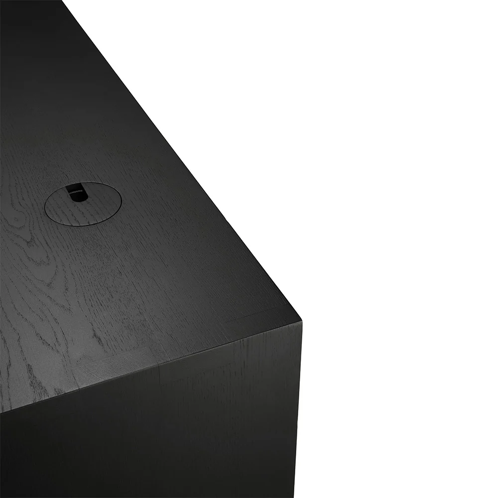 U Desk - Black Oak, With Cable Management - Image 4