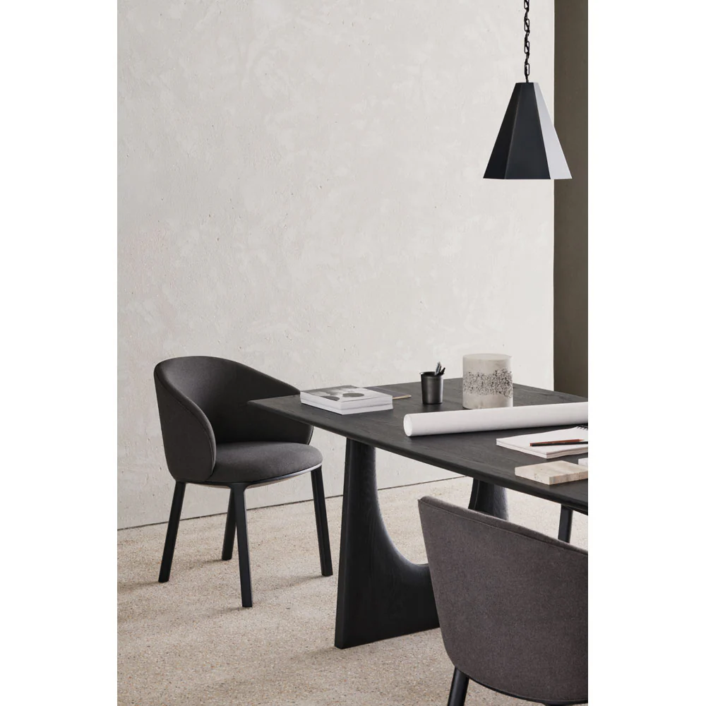 Unda Dining Chair - Charcoal Fabric, Black Oak - Image 11
