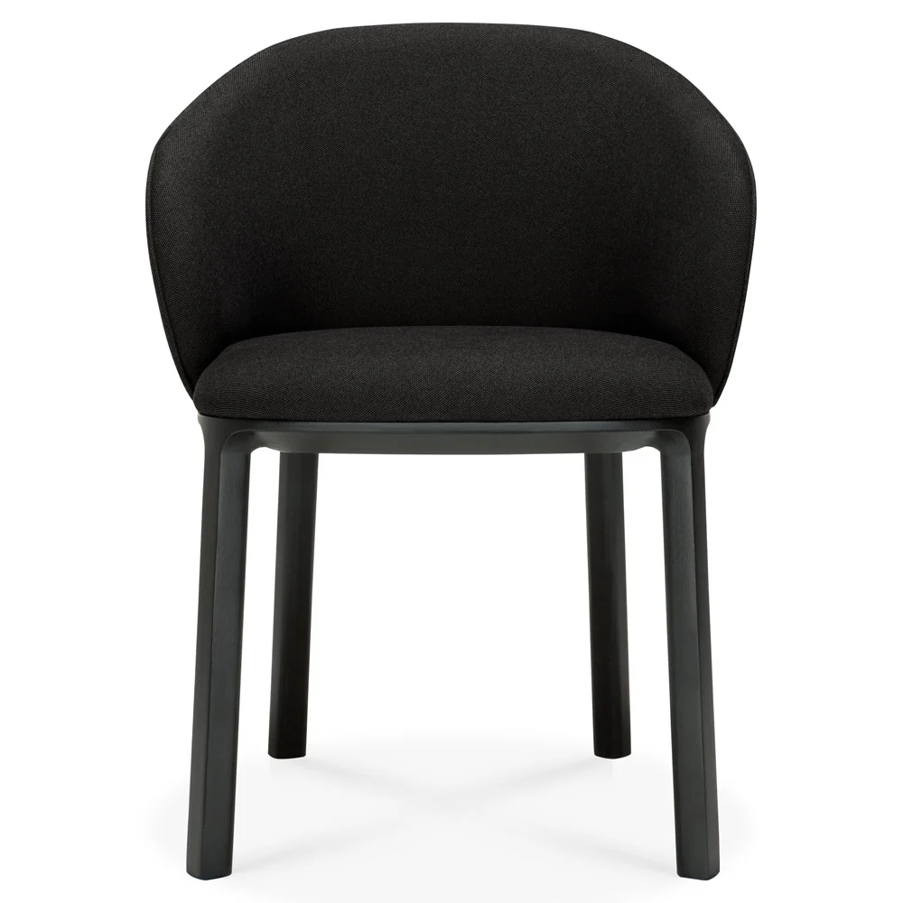 Unda Dining Chair - Charcoal Fabric, Black Oak - Image 2