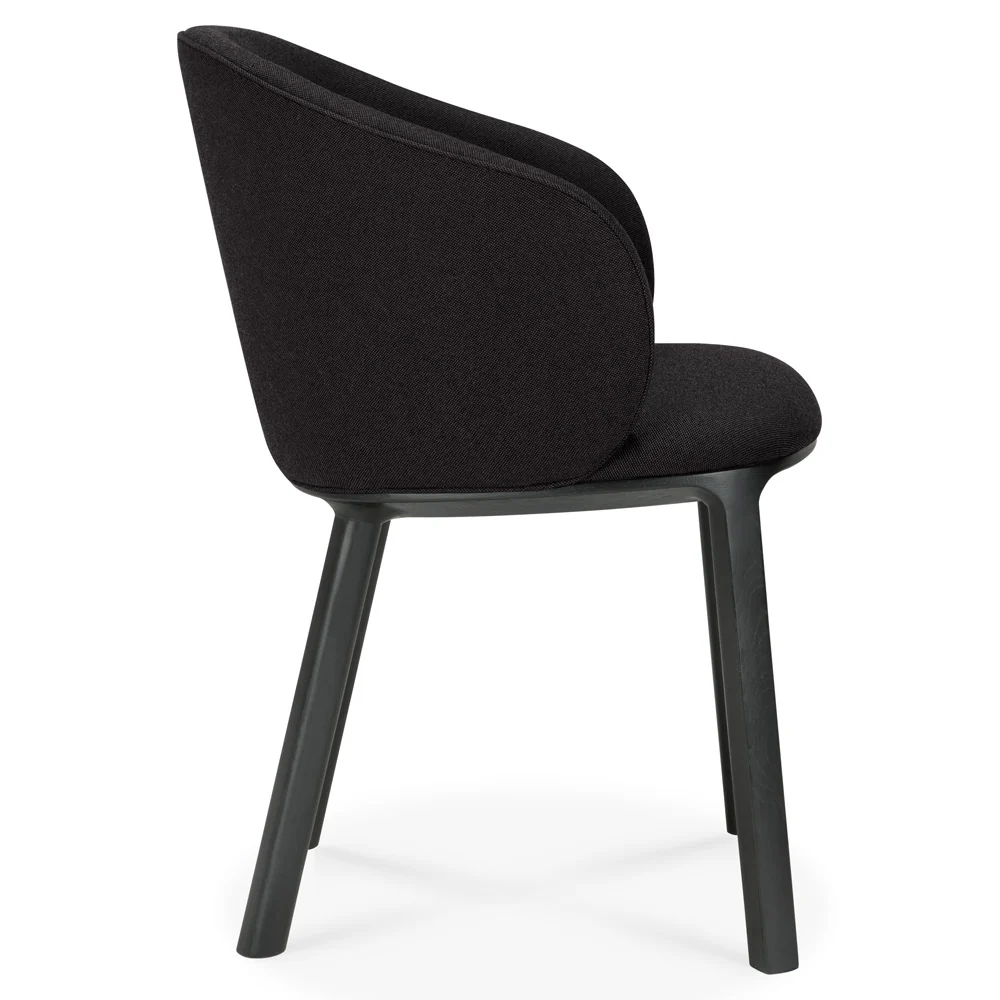 Unda Dining Chair - Charcoal Fabric, Black Oak - Image 3