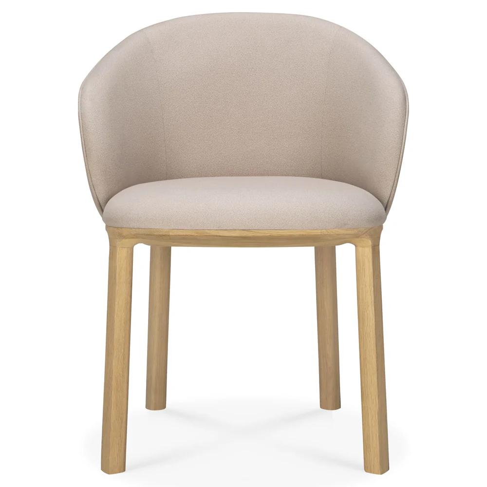Unda Dining Chair - Salt Fabric, Oak - Image 2