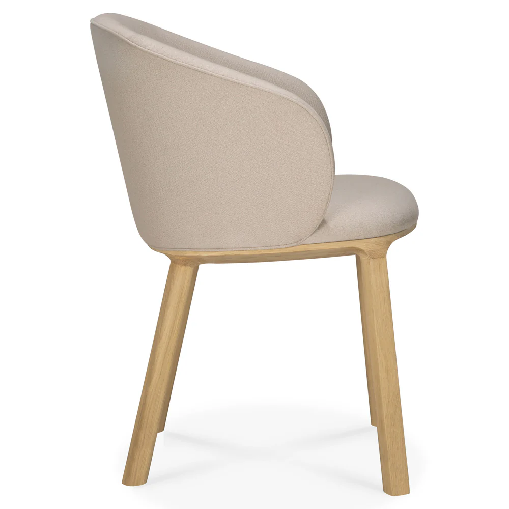 Unda Dining Chair - Salt Fabric, Oak - Image 3