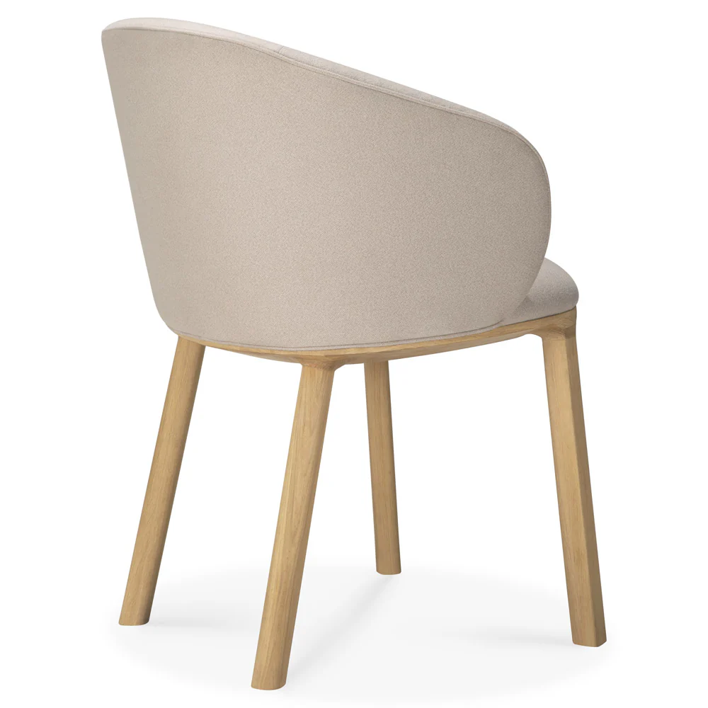 Unda Dining Chair - Salt Fabric, Oak - Image 4