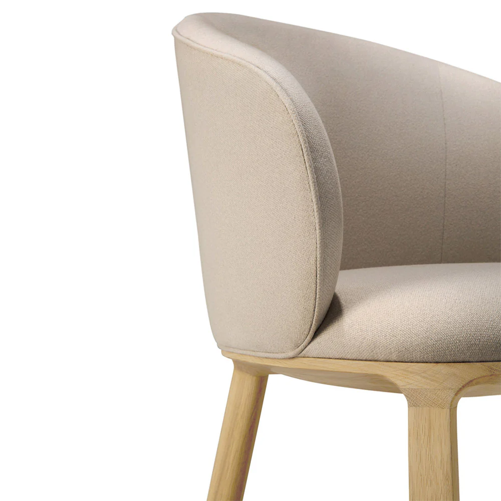Unda Dining Chair - Salt Fabric, Oak - Image 6