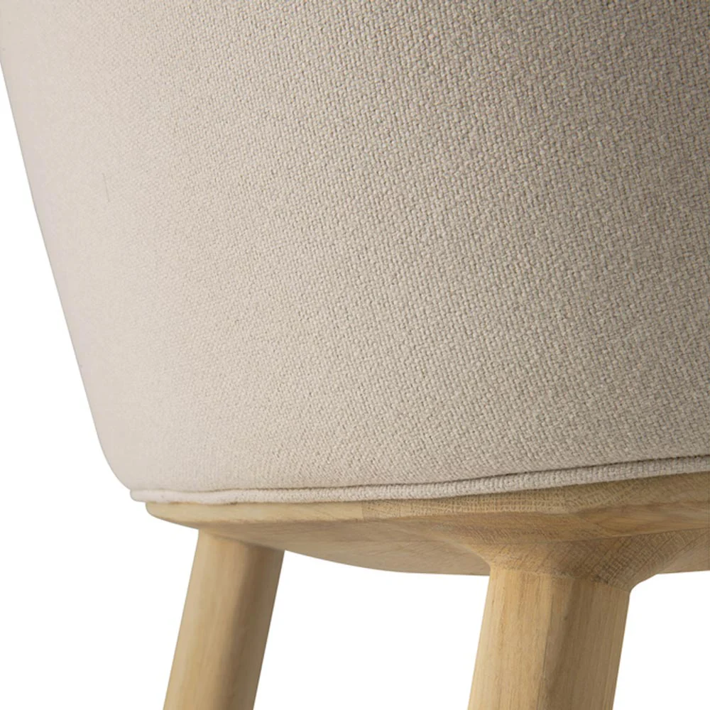 Unda Dining Chair - Salt Fabric, Oak - Image 8