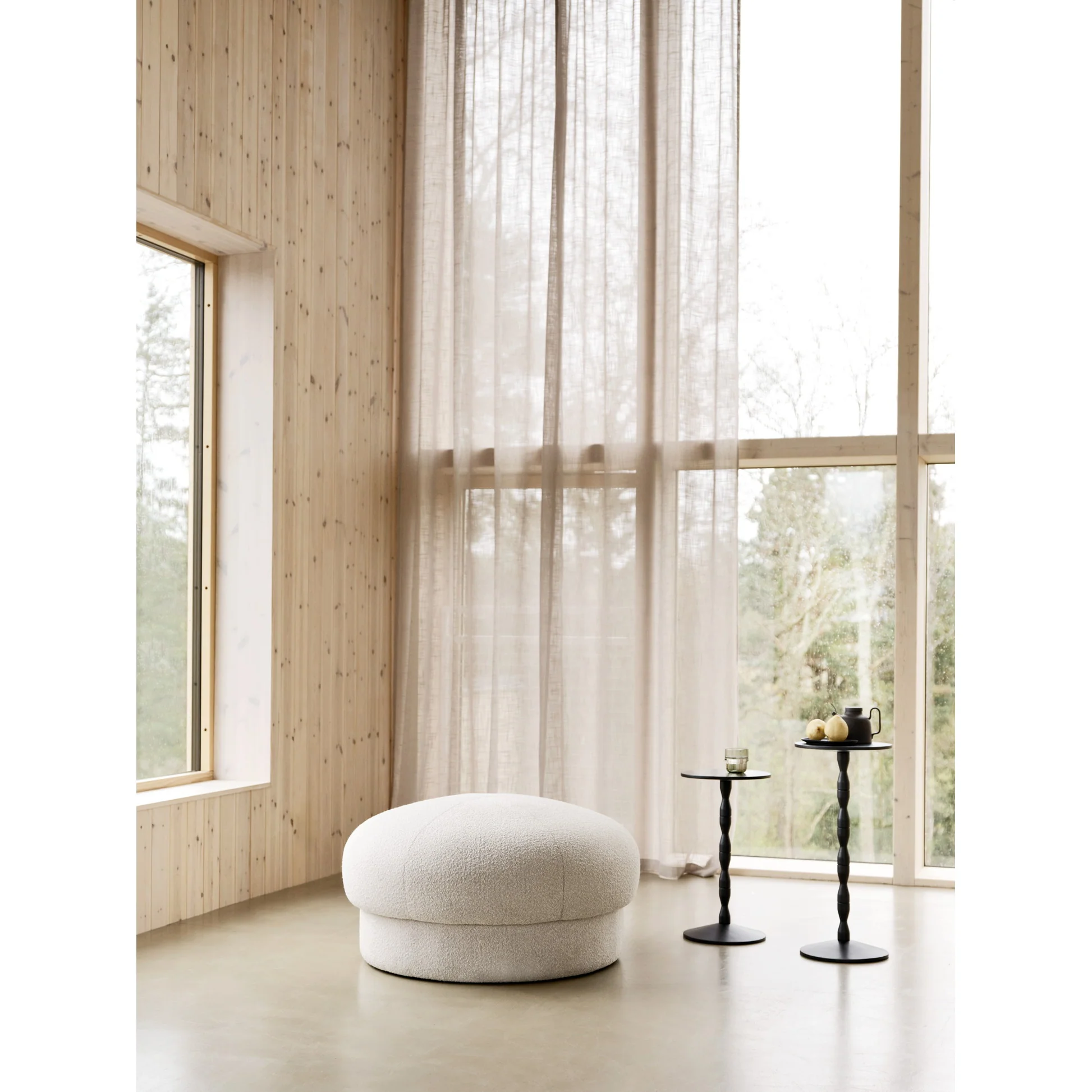Uno Pouf - Cream, 37"W - Image 2