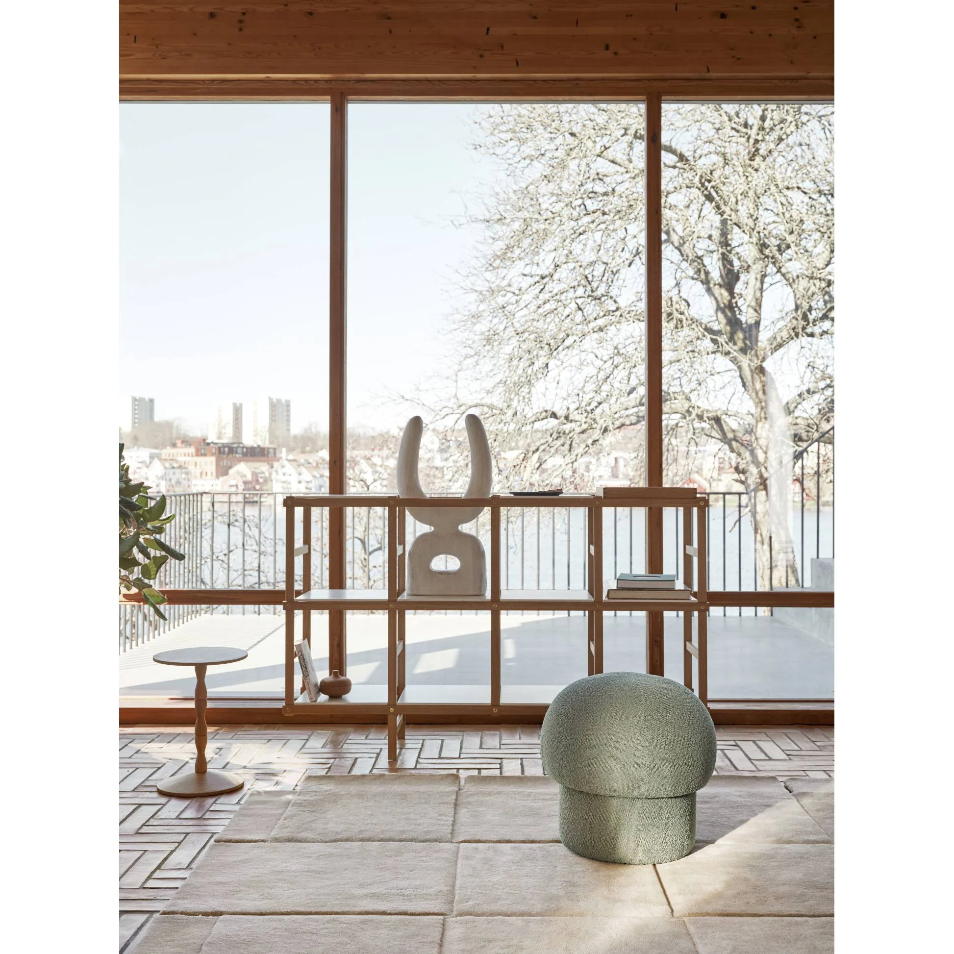 Uno Pouf - Green, 19"W - Image 2