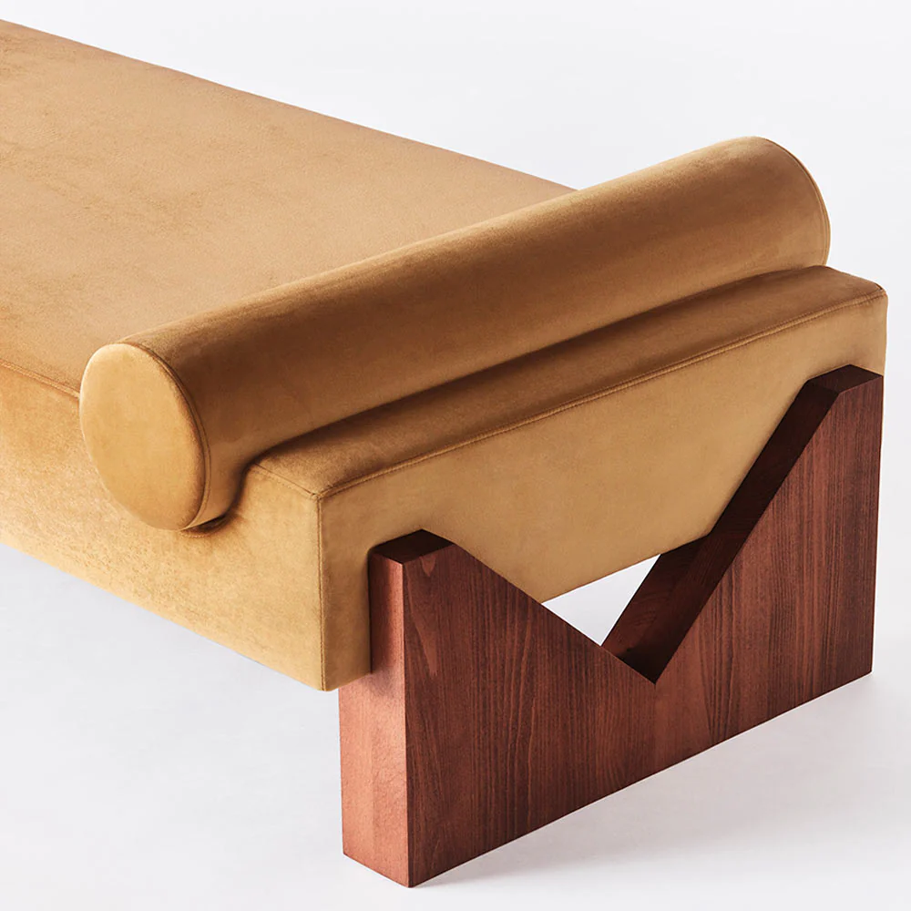 V Daybed - Mustard Yellow Velvet - Image 3