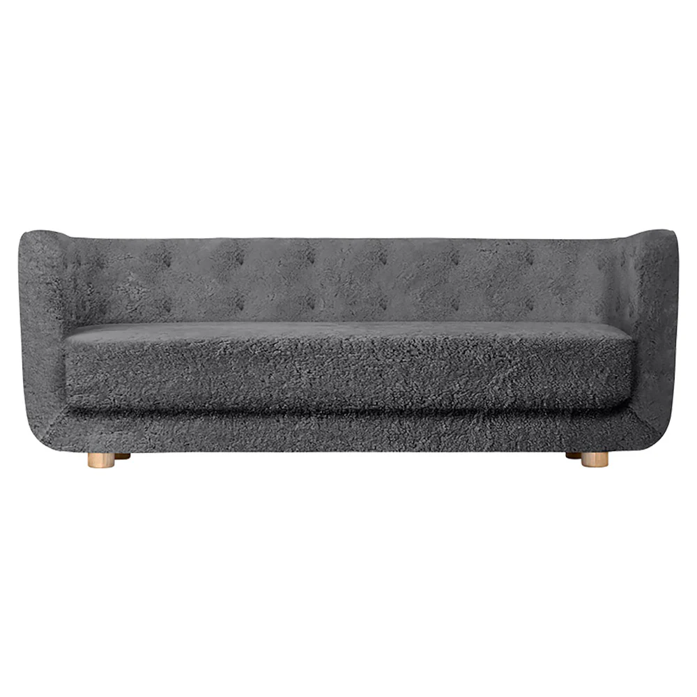 Vilhelm Sofa - Anthracite Sheepskin, Natural Oak