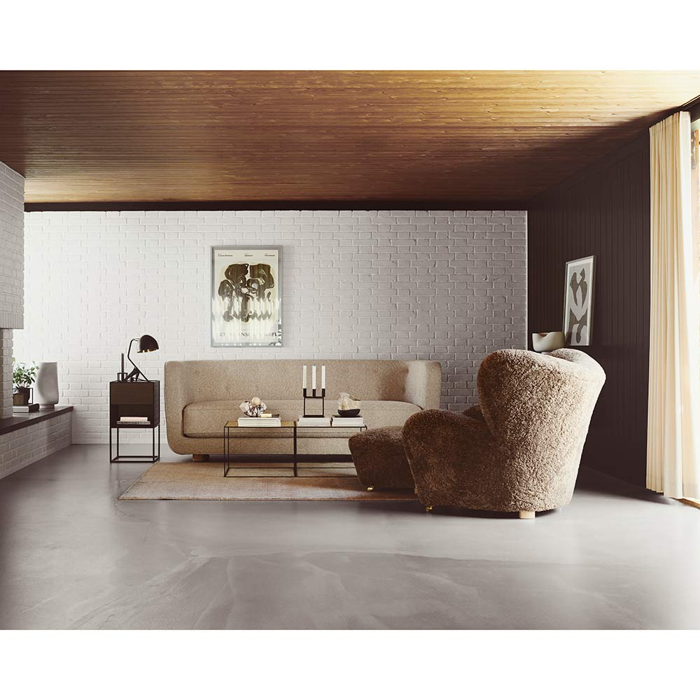 Vilhelm Sofa - Off White Sheepskin, Natural Oak - Image 2