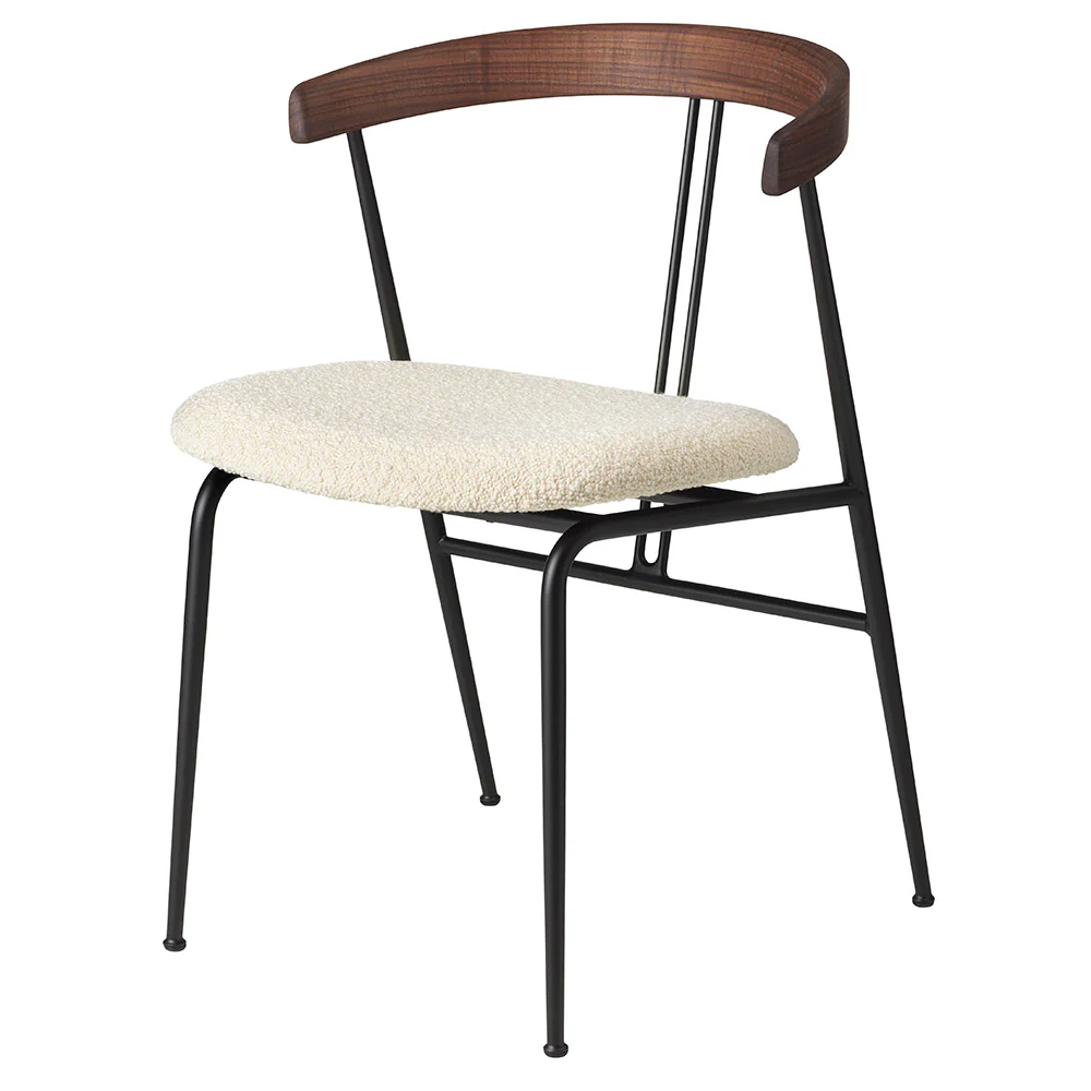 Violin Seat Upholstered Dining Chair - Wood Backrest - Image 2