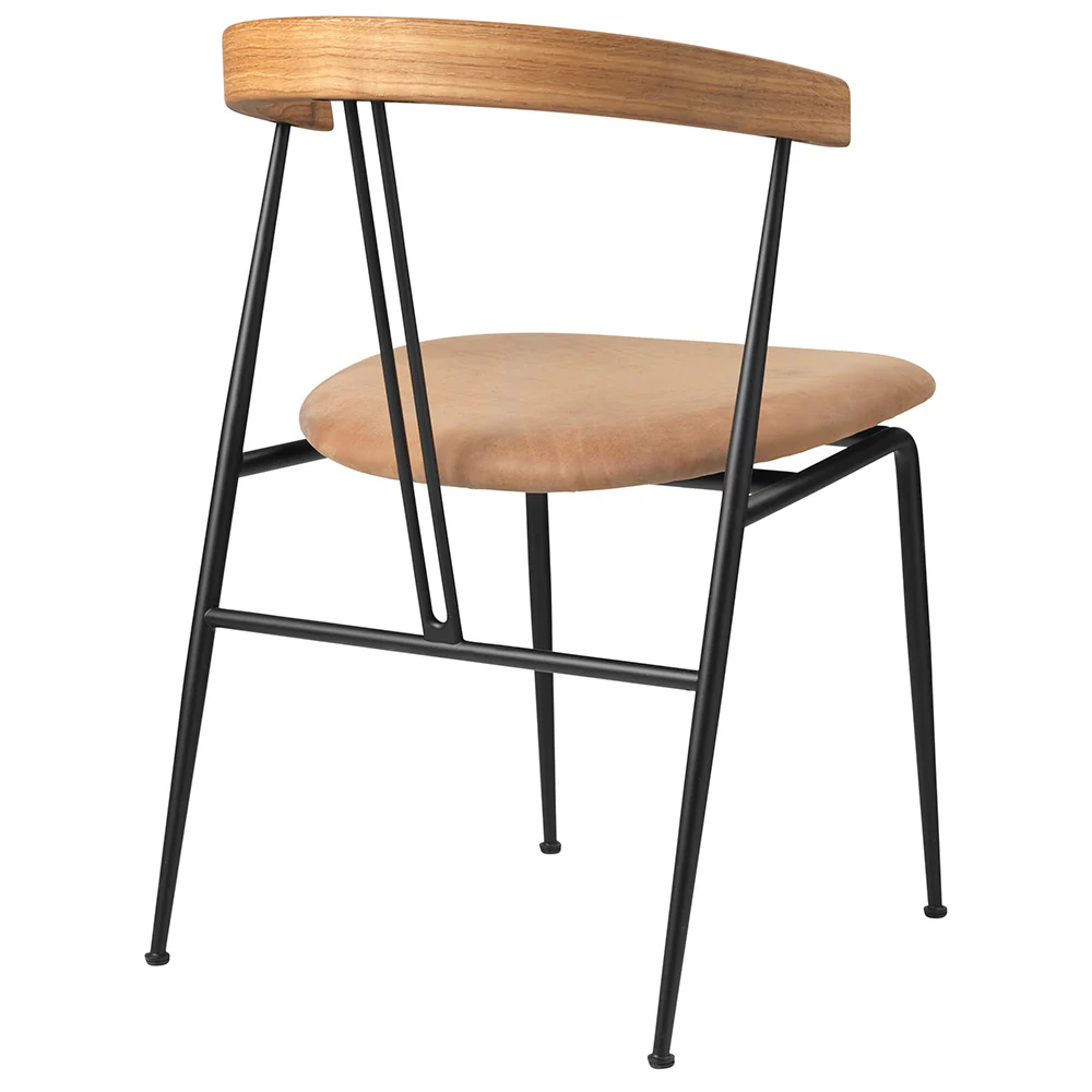 Violin Seat Upholstered Dining Chair - Wood Backrest - Image 5