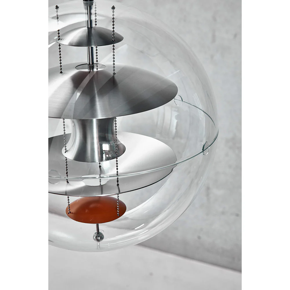 VP Globe Pendant - Brushed Alu, Orange - Image 3