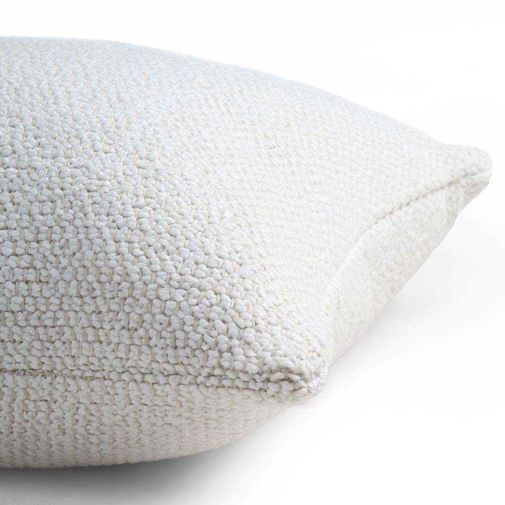 White Boucle Light Outdoor Cushion - Lumbar, Set of 2 - Image 2