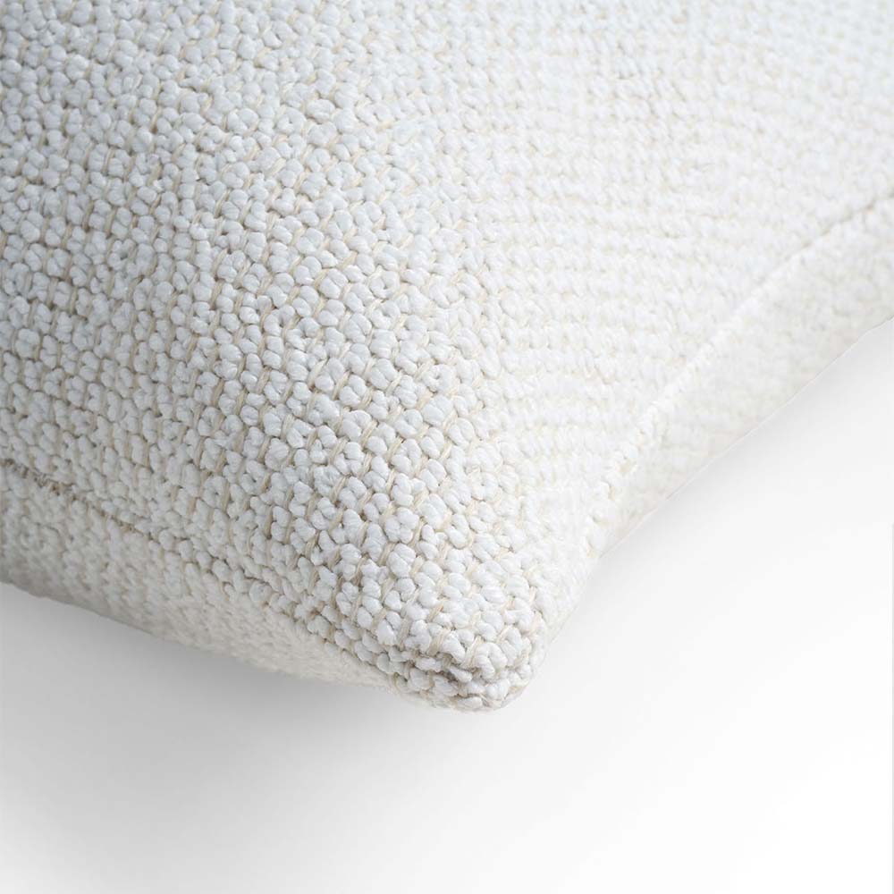 White Boucle Light Outdoor Cushion - Lumbar, Set of 2 - Image 3