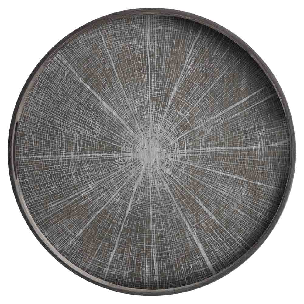 White Slice Wooden Tray - Round, Small