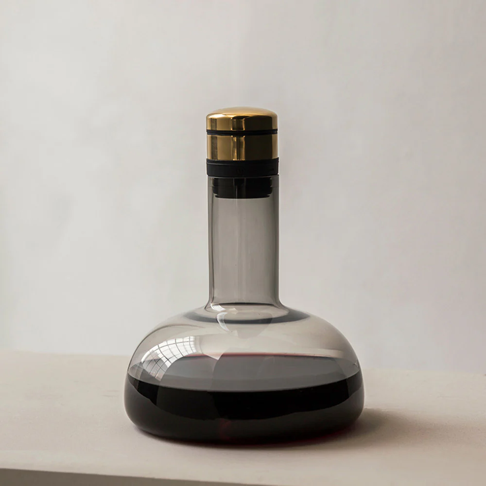 Wine Breather Carafe - Smoke, Gold - Image 3
