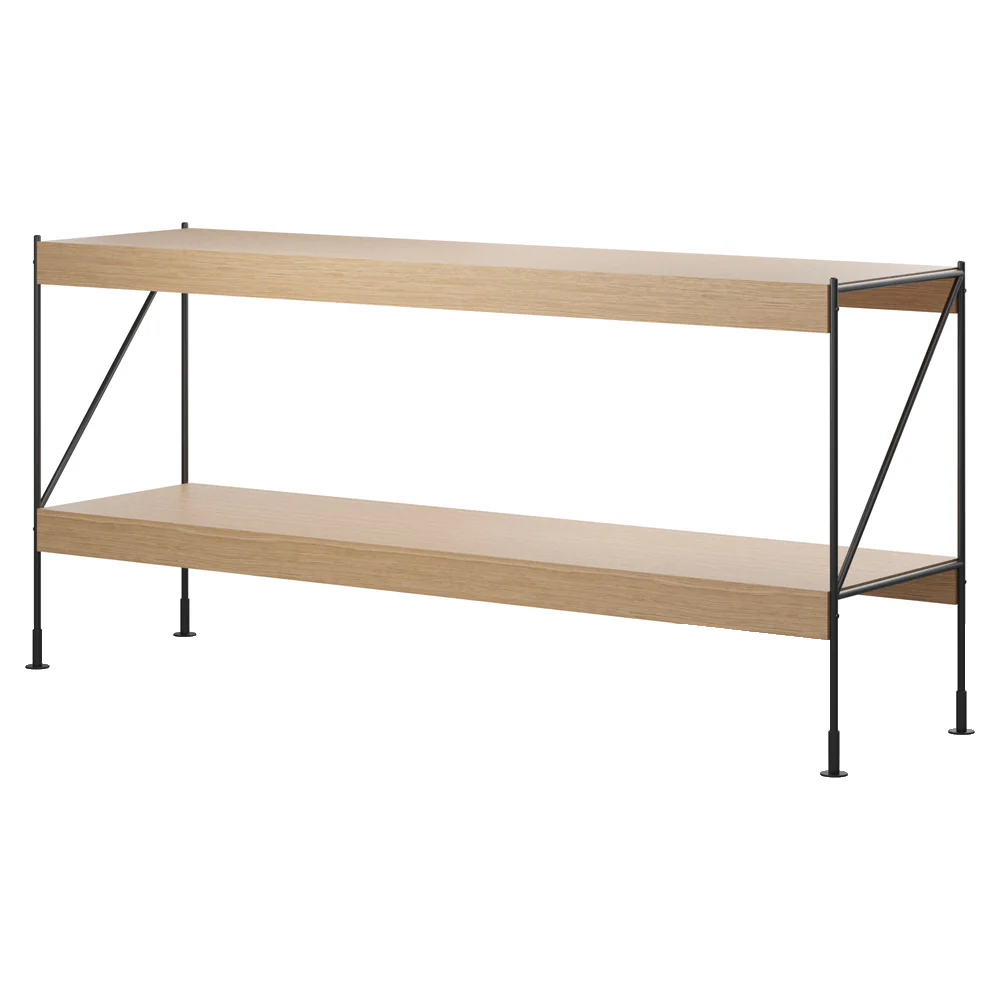 Zet Storage System 27.6''H - Black Steel, Natural Oak