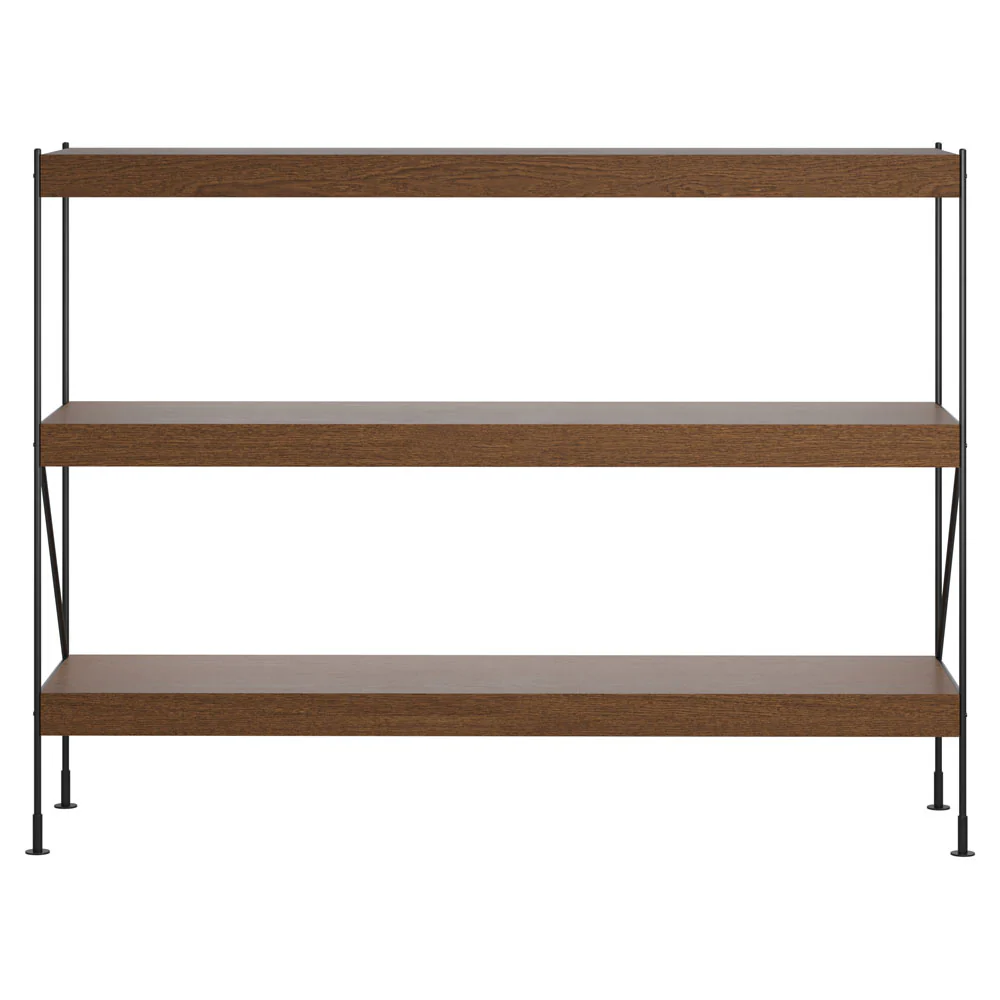 Zet Storage System 44.9''H - Black Steel, Dark Stained Oak - Image 3