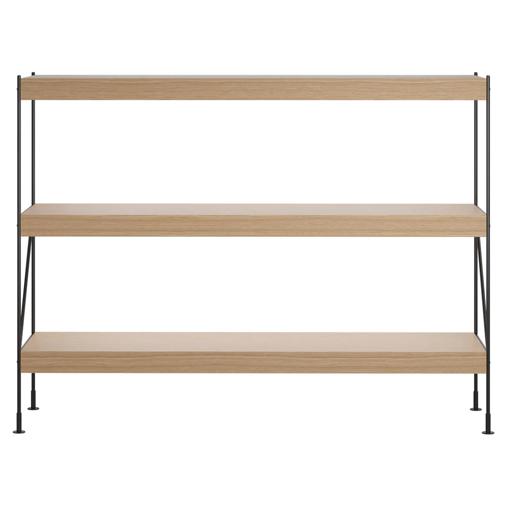Zet Storage System 44.9''H - Black Steel, Natural Oak - Image 2