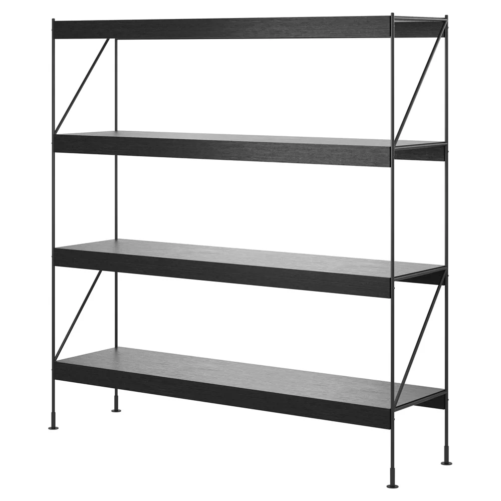 Zet Storage System 62.2''H - Black Steel, Black Oak