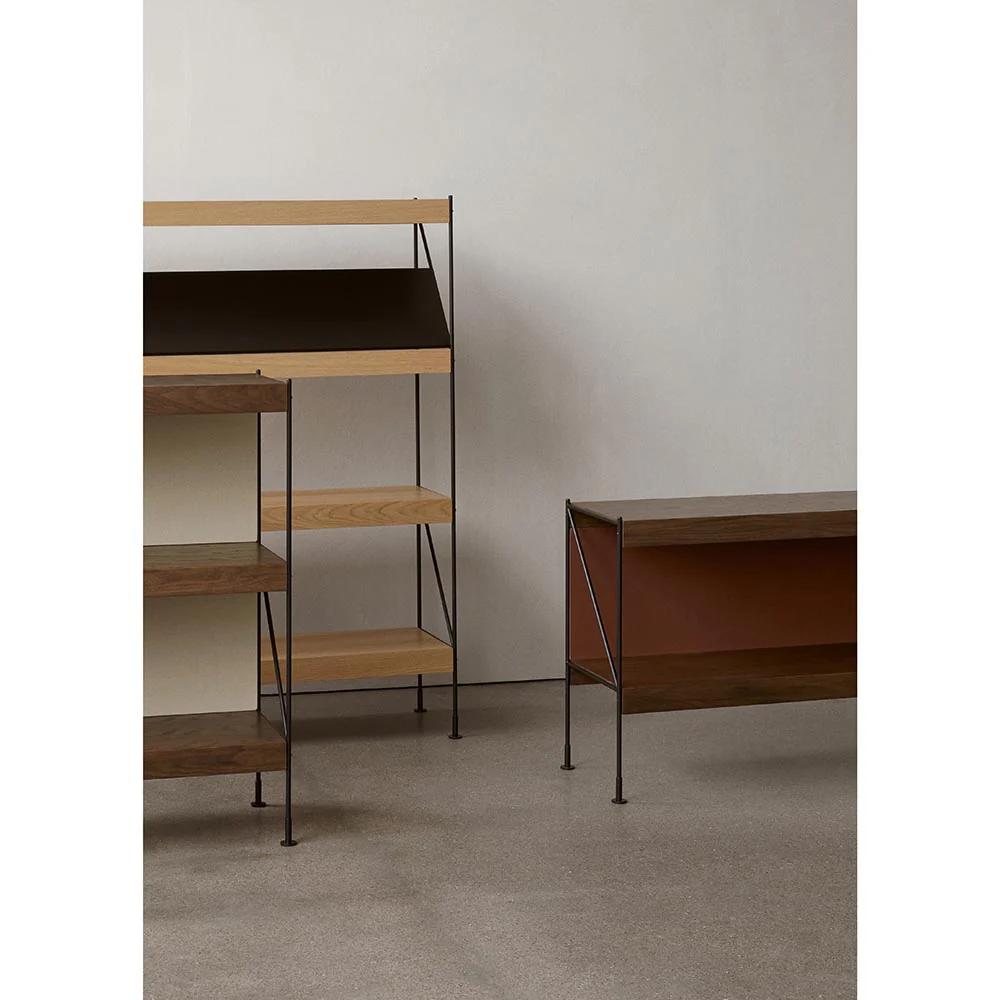 Zet Storage System 62.2''H - Black Steel, Dark Stained Oak - Image 6